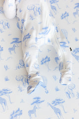 Zippered Footie in Toile Safari