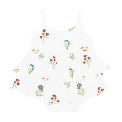 Spaghetti Strap Ruffle Romper in Wildflower