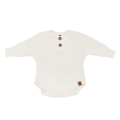 Chunky Knit Romper in Oat