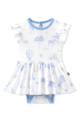 Twirl Bodysuit Dress in Toile Safari
