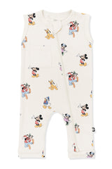Zippered Sleeveless Romper in Mickey Mouse and Friends