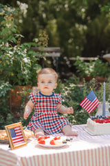 Twirl Bodysuit Dress in Patriotic Gingham