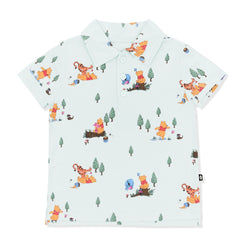 Toddler Short Sleeve Polo in Winnie the Pooh Hundred Acre Wood