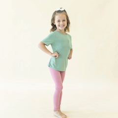 Ribbed Leggings in Apple Blossom