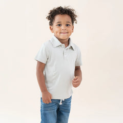 Toddler Short Sleeve Polo in Oat