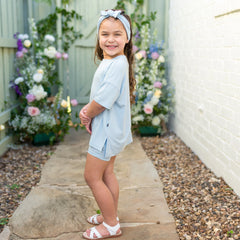 Toddler Biker Short Set in Breeze