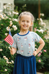 Toddler Basic Tee in Patriotic Goose