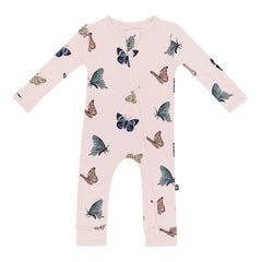 Zippered Romper in Blush Butterfly