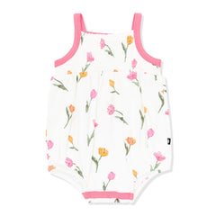 Smocked Bubble Romper in Tulip