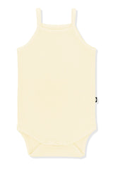 Ribbed Spaghetti Strap Bodysuit in Chamomile