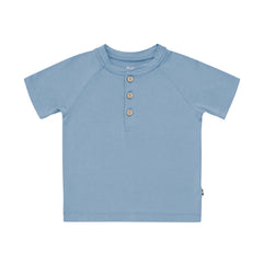 Short Sleeve Toddler Henley Tee in Slate