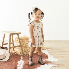 Twirl Bodysuit Dress in Classic Cowboy