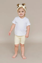 Ribbed Toddler Biker Shorts in Chamomile