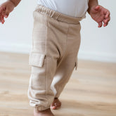 Fleece Cargo Pants in Almond