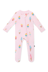 Zippered Footie in Sakura Ice Cream