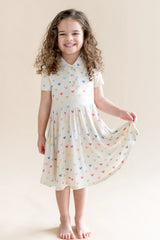 Polo Dress in Pastel Mickey Mouse