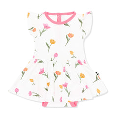 Twirl Bodysuit Dress in Tulip