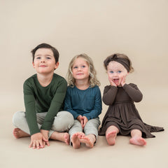 Long Sleeve Toddler Crew Neck Tee in Atlantic