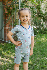 Short Sleeve Pajamas in Patriotic Goose