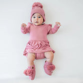 Knit Booties in Apple Blossom
