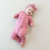 Zippered Romper in Apple Blossom