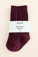 Knee High Socks in Burgundy