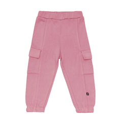 Fleece Cargo Pants in Apple Blossom