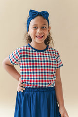 Toddler Basic Tee in Patriotic Gingham