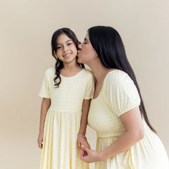 Twirl Dress in Gingham Chamomile