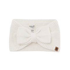 Chunky Knit Adult Bow Headband in Oat