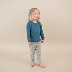 Long Sleeve Toddler Crew Neck Tee in Atlantic