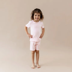 Pointelle Short Sleeve Set in Sakura