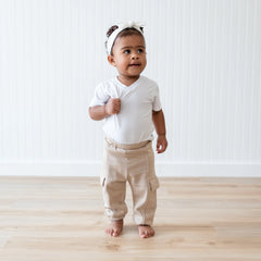 Fleece Cargo Pants in Almond