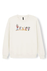 Women's Sweatshirt in Mickey and Friends on Ecru
