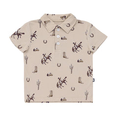 Toddler Short Sleeve Polo in Classic Cowboy