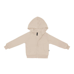 Fleece Zip Up Hoodie in Almond