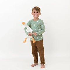 Long Sleeve Toddler Crew Neck Tee in Silly Goose