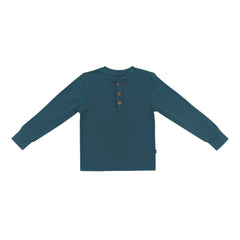 Long Sleeve Toddler Henley Tee in Atlantic