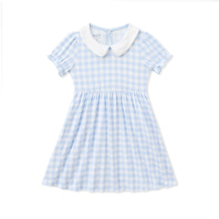 Peter Pan Collar Dress in Gingham Breeze