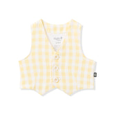 Tuxedo Vest in Gingham Chamomile