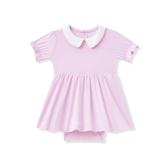 Peter Pan Collar Bodysuit Dress in Thistle