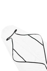 Toddler Hooded Bath Towel in Cloud with Midnight Trim