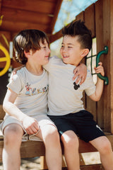 Toddler Crew Neck Tee in Mickey Mouse on Ecru