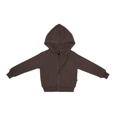 Fleece Zip Up Hoodie in Espresso