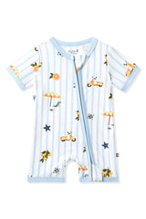 Zipper Shortall Romper in Amalfi Coast