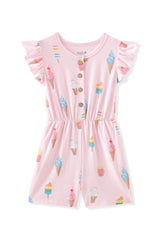 Flutter Sleeve Romper in Sakura Ice Cream