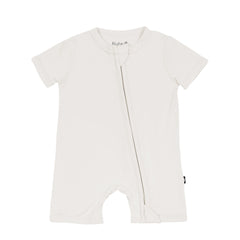 Zippered Shortall Romper in Oat