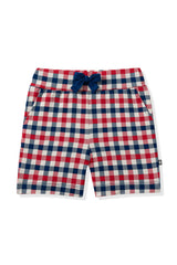Drawstring Short in Patriotic Gingham