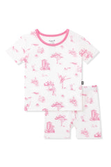 Short Sleeve Pajamas in Toile Ballet