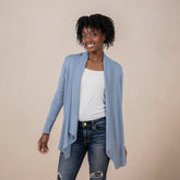 Women's French Terry Wrap Top in Slate